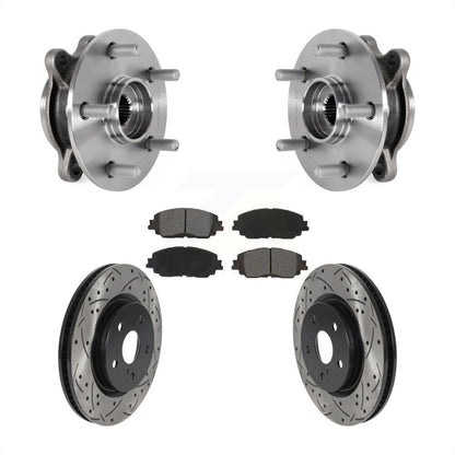 Hub Bearing Drilled Slot Brake Rotor Pads Front Kit For Toyota Camry Lexus ES250