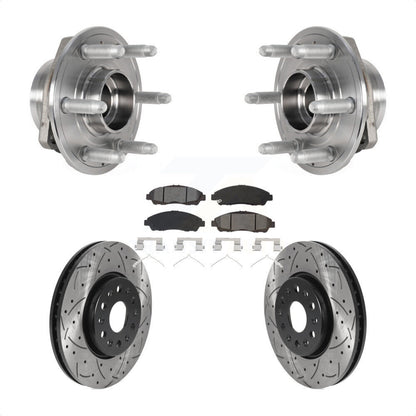 Hub Bearing Coat Drill Slot Brake Rotor Pad Front Kit For Chevrolet Traverse GMC