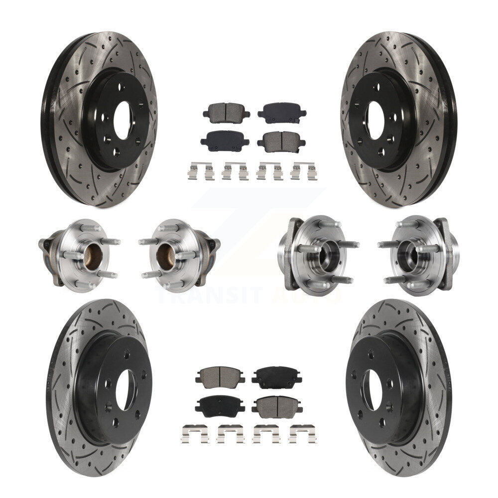 Hub Bearing Coat Brake Rotor Pads Front Rear Kit (10Pc) For Chevrolet Cruze Volt