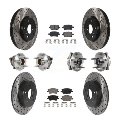 Hub Bearing Coat Brake Rotor Pads Front Rear Kit (10Pc) For Chevrolet Cruze Volt