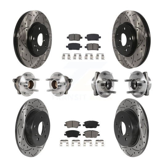 Hub Bearing Coat Brake Rotor Pads Front Rear Kit (10Pc) For Chevrolet Cruze Volt