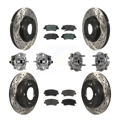 Hub Bearing Coat Brake Rotor Pads Front Rear Kit (10Pc) For Hyundai Elantra 2.0L