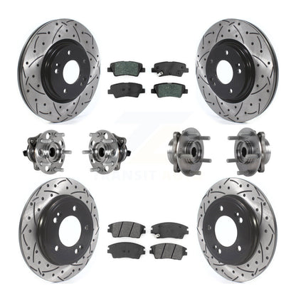 Hub Bearing Coat Brake Rotor Pads Front Rear Kit (10Pc) For Hyundai Elantra 1.6L
