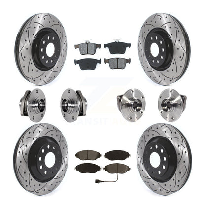 Hub Bearing Coat Brake Rotor Pads Front Rear Kit (10Pc) For Volkswagen Golf R S3