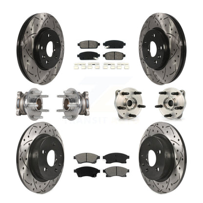 Hub Bearing Coated Brake Rotor And Pad Front Rear Kit (10Pc) For Chevrolet Cruze