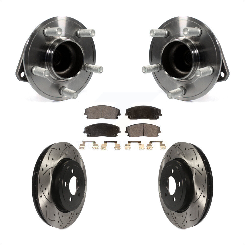 Hub Bearing Drill Slot Brake Rotor Pad Front Kit For Dodge Charger RWD with 3.6L