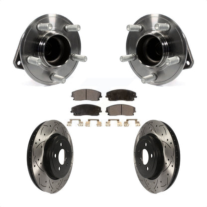 Hub Bearing Drill Slot Brake Rotor Pad Front Kit For Dodge Charger RWD with 3.6L
