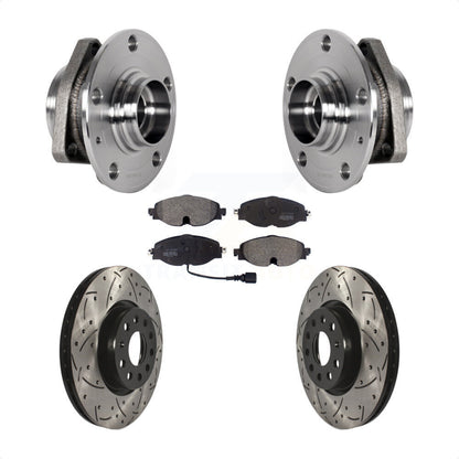 Hub Bearing Drilled Slot Brake Rotor Pads Front Kit For Audi A3 Sportback e-tron