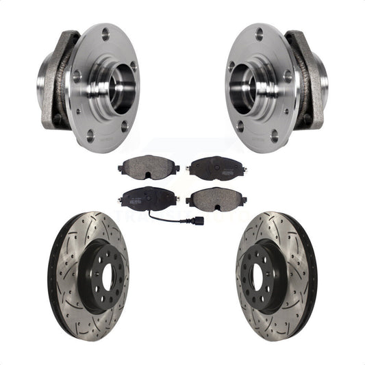 Hub Bearing Drilled Slot Brake Rotor Pads Front Kit For Audi A3 Sportback e-tron