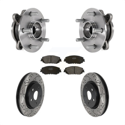 Hub Bearing Drilled Slot Brake Rotor Pads Front Kit For Toyota Camry Lexus ES250