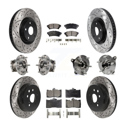 Hub Bearing Coated Brake Rotor & Pad Front Rear Kit (10Pc) For Lexus IS300 IS350