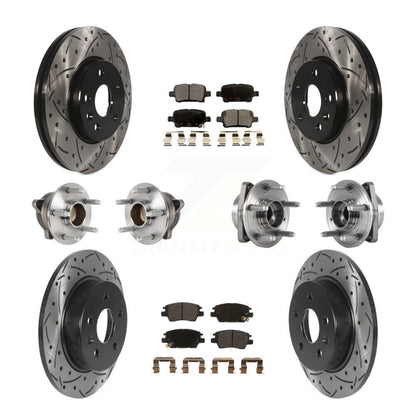 Hub Bearing Coat Brake Rotor Pads Front Rear Kit (10Pc) For Chevrolet Cruze Volt