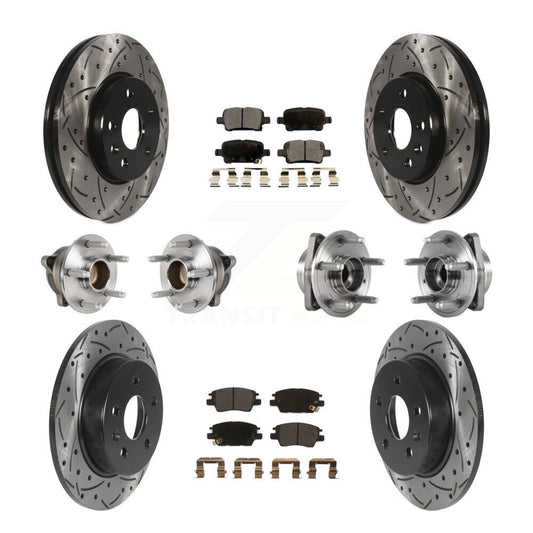 Hub Bearing Coat Brake Rotor Pads Front Rear Kit (10Pc) For Chevrolet Cruze Volt