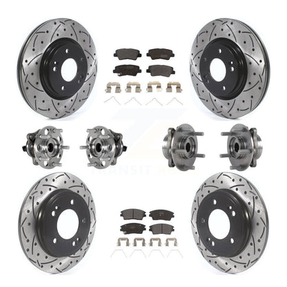 Hub Bearing Coat Brake Rotor Pads Front Rear Kit (10Pc) For Hyundai Elantra 1.6L