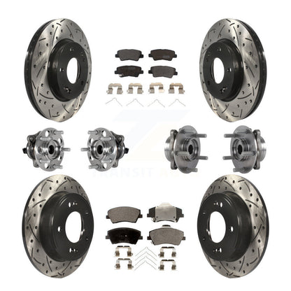 Hub Bearing Coat Brake Rotor Pads Front Rear Kit (10Pc) For Hyundai Elantra 2.0L