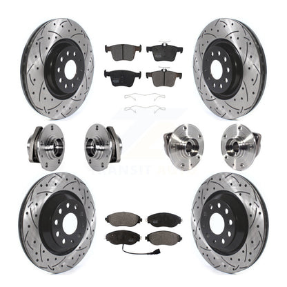 Hub Bearing Coat Brake Rotor Pads Front Rear Kit (10Pc) For Volkswagen Golf R S3