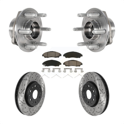Hub Bearing Coat Drill Slot Brake Rotor Pad Front Kit For Chevrolet Traverse GMC