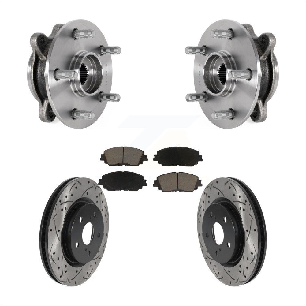 Hub Bearing Drilled Slot Brake Rotor Pads Front Kit For Toyota Camry Lexus ES250