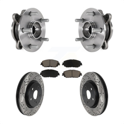 Hub Bearing Drilled Slot Brake Rotor Pads Front Kit For Toyota Camry Lexus ES250