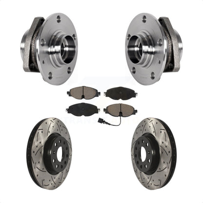 Hub Bearing Drilled Slot Brake Rotor Pads Front Kit For Audi A3 Sportback e-tron