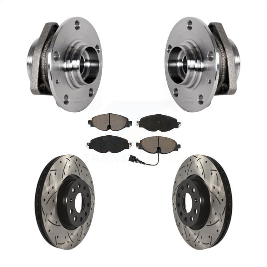 Hub Bearing Drilled Slot Brake Rotor Pads Front Kit For Audi A3 Sportback e-tron
