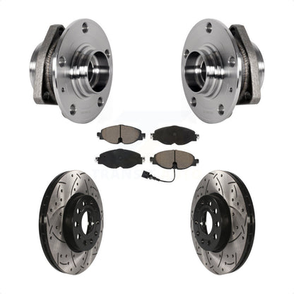 Hub Bearing Assembly Drill Slot Brake Rotor Pads Front Kit For 2016 Audi A3 2.0L