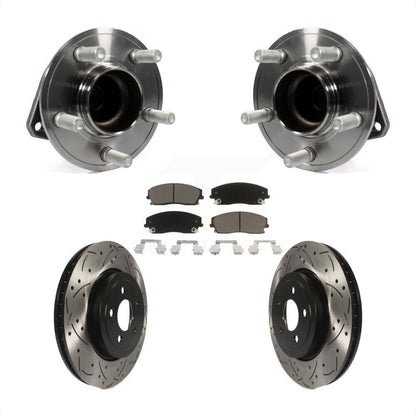 Hub Bearing Drill Slot Brake Rotor Pad Front Kit For Dodge Charger RWD with 3.6L