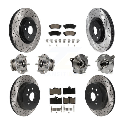 Hub Bearing Coated Brake Rotor & Pad Front Rear Kit (10Pc) For Lexus IS300 IS350