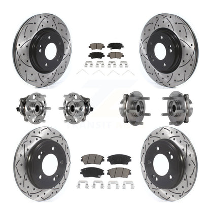 Hub Bearing Coat Brake Rotor Pads Front Rear Kit (10Pc) For Hyundai Elantra 1.6L
