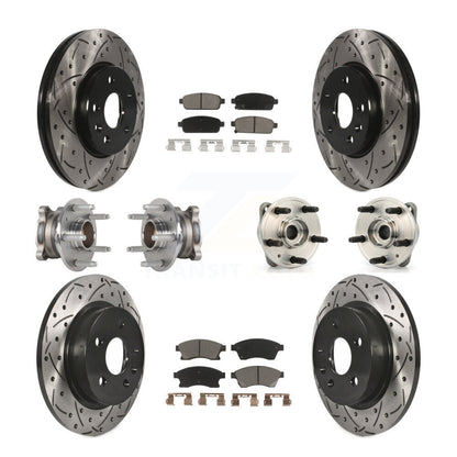 Hub Bearing Coated Brake Rotor And Pad Front Rear Kit (10Pc) For Chevrolet Cruze