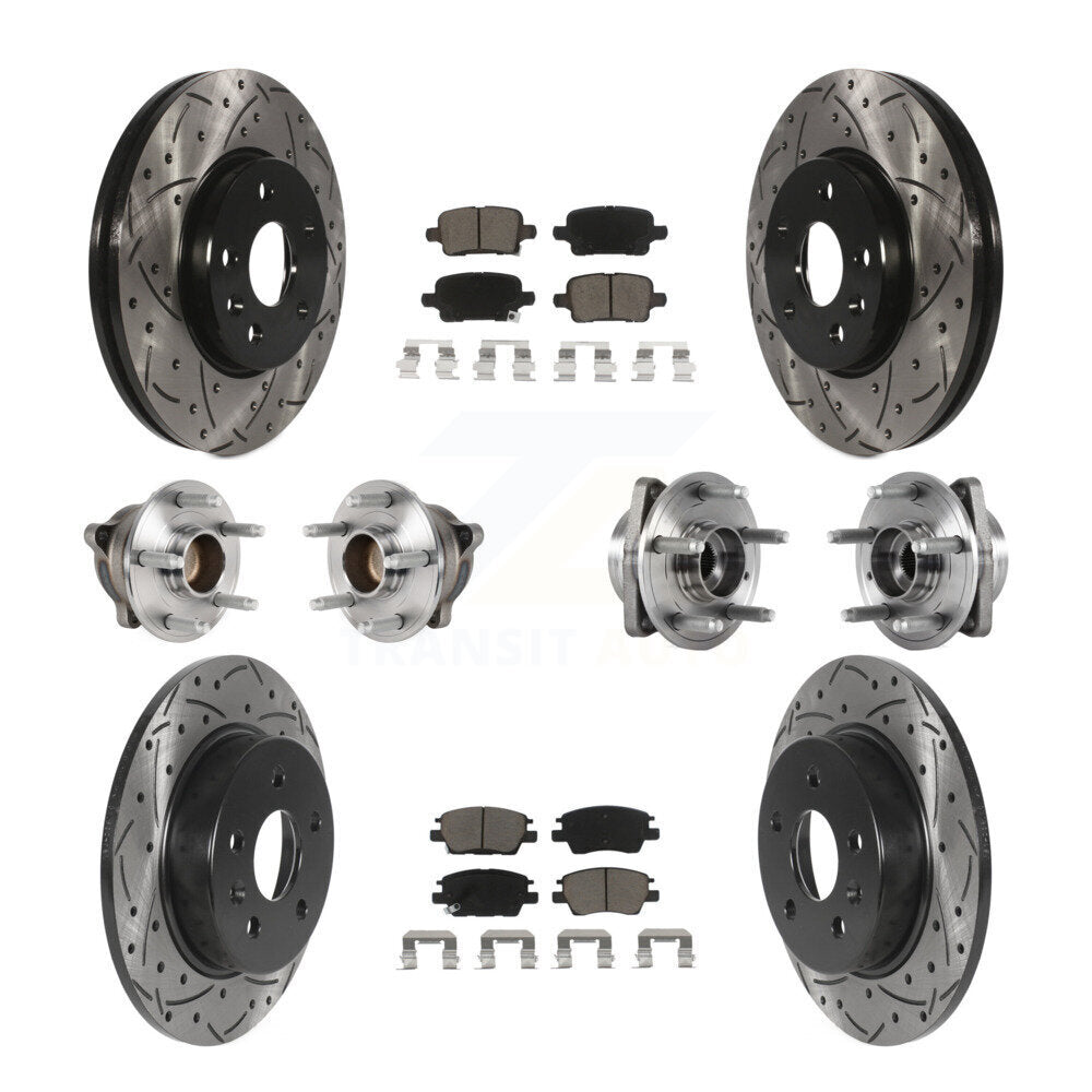 Hub Bearing Coat Brake Rotor Pads Front Rear Kit (10Pc) For Chevrolet Cruze Volt