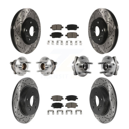 Hub Bearing Coat Brake Rotor Pads Front Rear Kit (10Pc) For Chevrolet Cruze Volt
