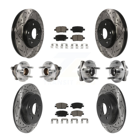 Hub Bearing Coat Brake Rotor Pads Front Rear Kit (10Pc) For Chevrolet Cruze Volt