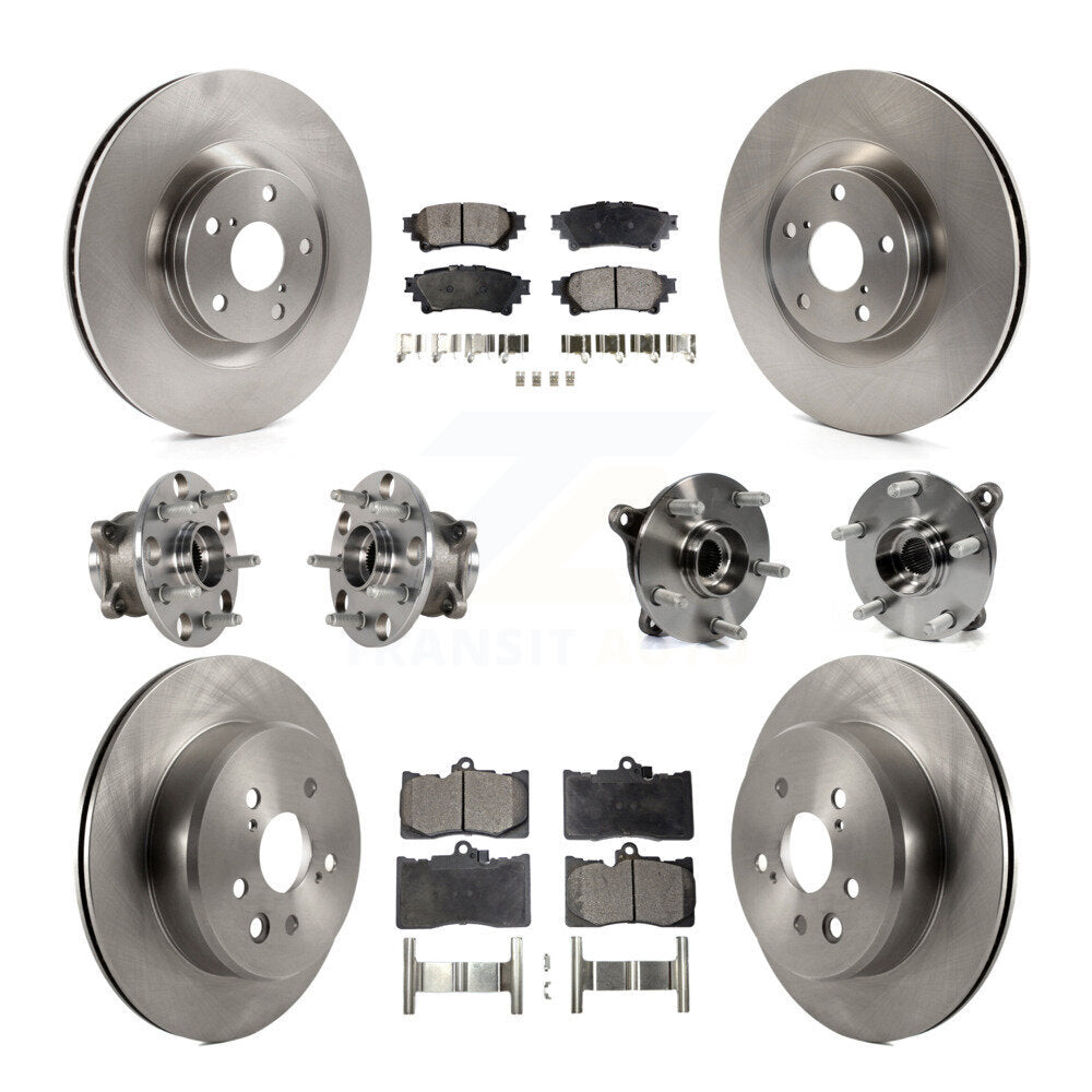 Hub Bearing Brake Rotor & Pads Front Rear Kit (10Pc) For Lexus IS300 IS350 GS350