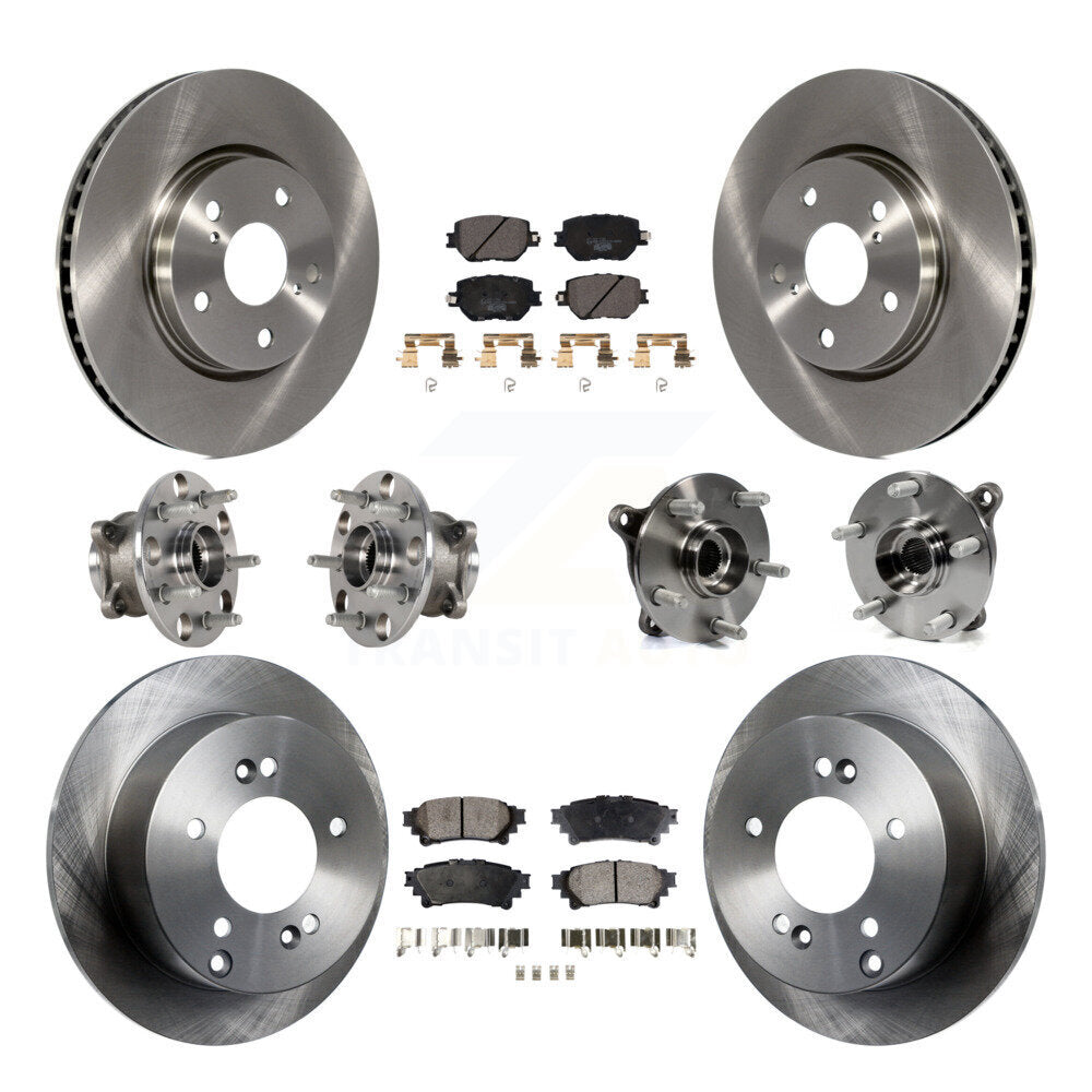 Hub Bearings Disc Brake Rotors And Pads Front Rear Kit (10Pc) For Lexus IS250