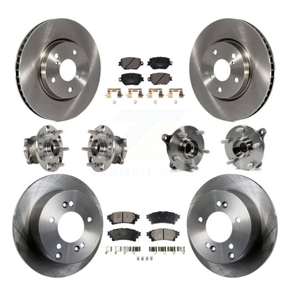 Hub Bearings Disc Brake Rotors And Pads Front Rear Kit (10Pc) For Lexus IS250