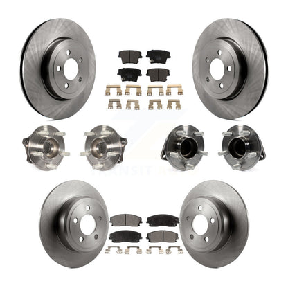 Hub Bearings Disc Brake Rotors And Pads Front Rear Kit (10Pc) For Dodge Charger