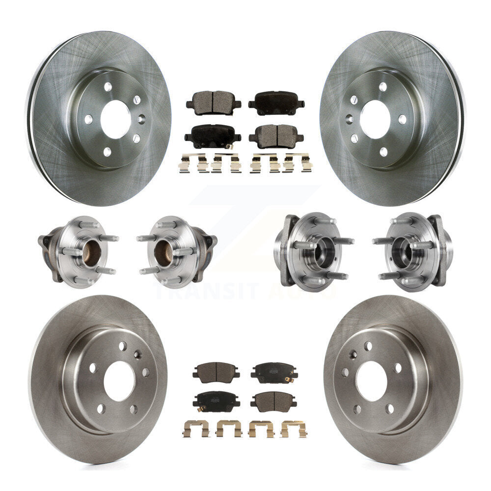 Hub Bearing Brake Rotor Pads Front Rear Kit (10Pc) For Chevrolet Cruze Volt Bolt