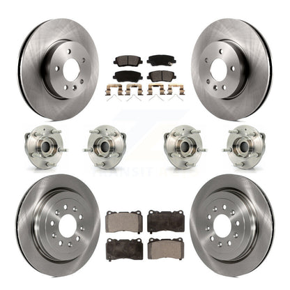 Hub Bearings Disc Brake Rotors And Pads Front Rear Kit (10Pc) For Cadillac ATS