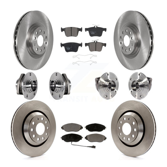 Hub Bearing Brake Rotor Pads Front Rear Kit (10Pc) For Volkswagen Golf R Audi S3