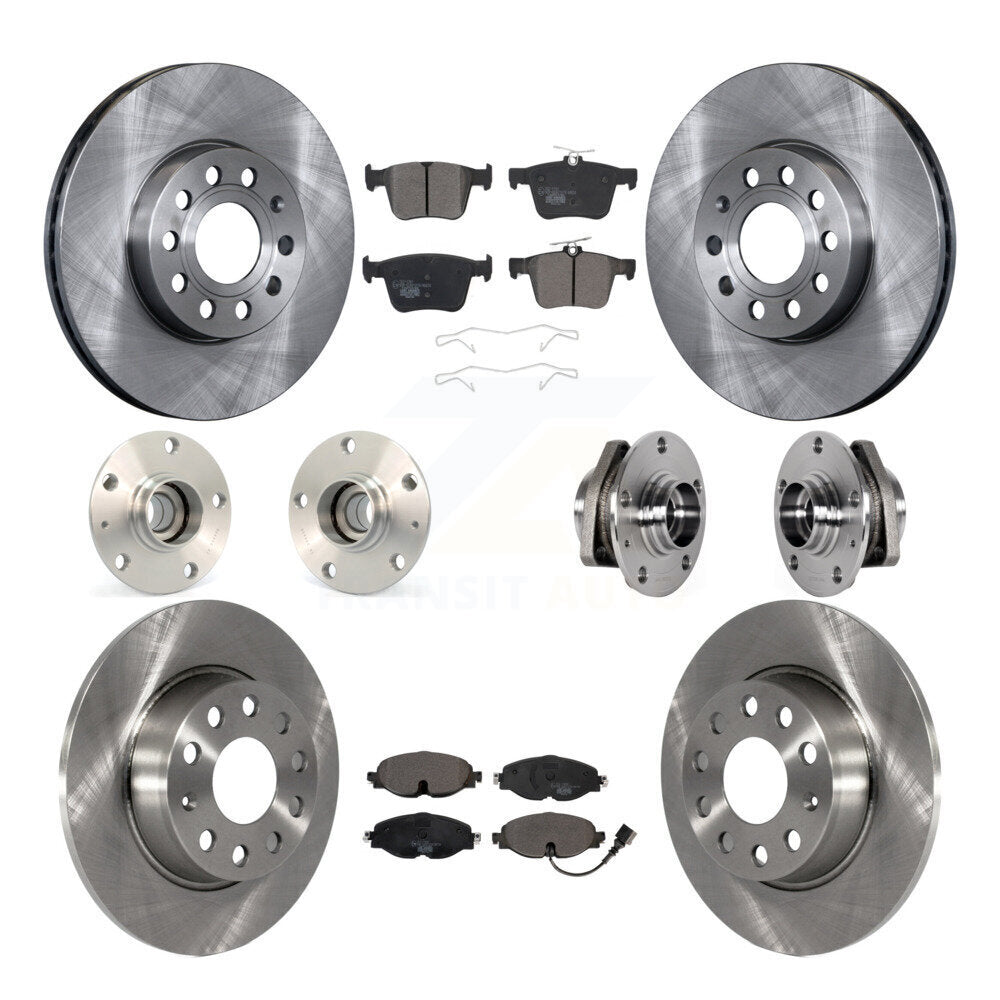 Hub Bearing Disc Brake Rotor And Pad Front Rear Kit (10Pc) For 2016 Audi A3 2.0L