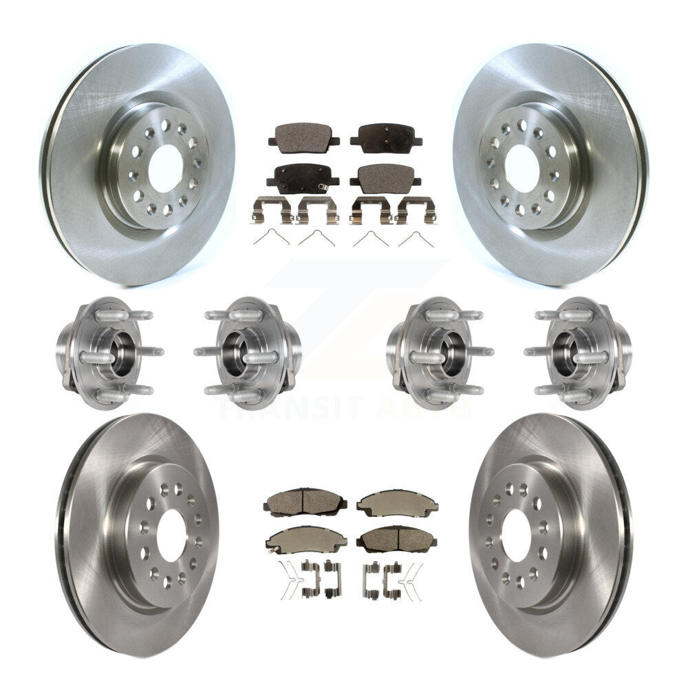 Hub Bearing Brake Rotor Pad Front Rear Kit (10Pc) For Cadillac XT5 Buick Enclave