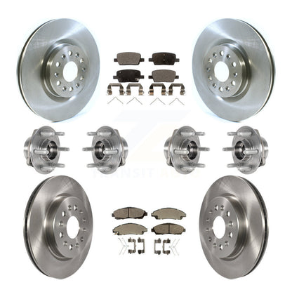 Hub Bearing Brake Rotor Pad Front Rear Kit (10Pc) For Cadillac XT5 Buick Enclave