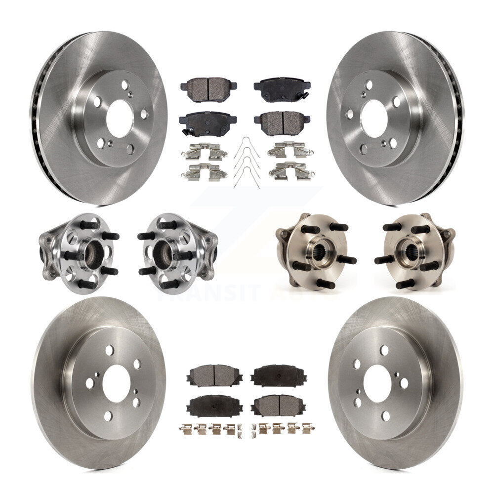Hub Bearings Disc Brake Rotors And Pads Front Rear Kit (10Pc) For Lexus CT200h