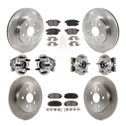 Hub Bearing Disc Brake Rotor & Pads Front Rear Kit (10Pc) For Toyota Prius Prime