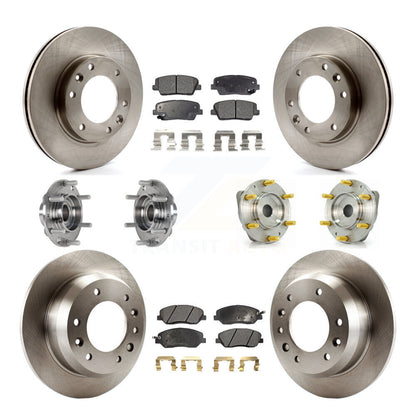 Hub Bearing Disc Brake Rotor & Pads Front Rear Kit (10Pc) For Kia Sedona Hyundai