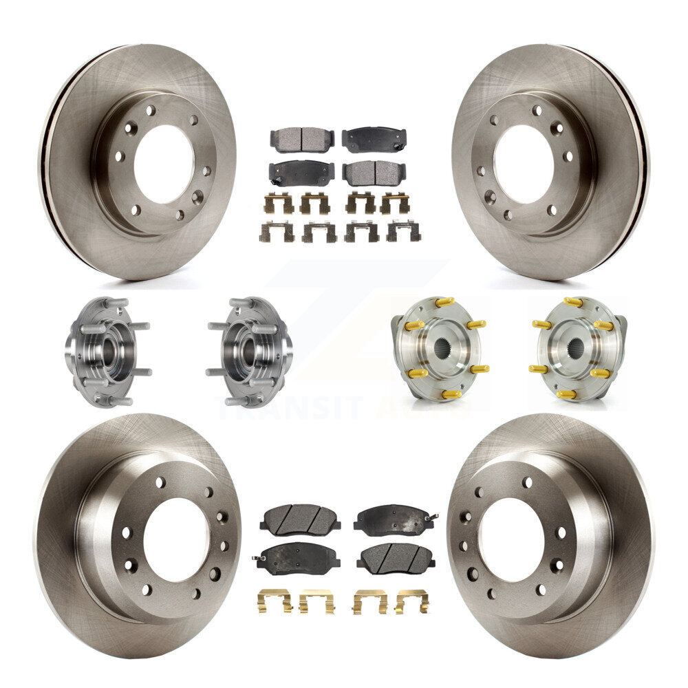 Hub Bearing Disc Brake Rotor Pad Front Rear Kit (10Pc) For Hyundai Entourage Kia