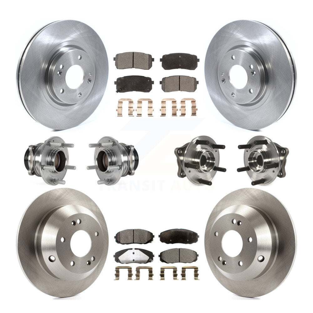Hub Bearing Disc Brake Rotor Pads Front Rear Kit (10Pc) For 2015-2021 Kia Sedona
