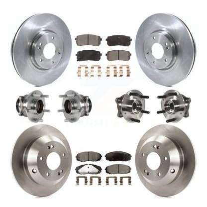Hub Bearing Disc Brake Rotor Pads Front Rear Kit (10Pc) For 2015-2021 Kia Sedona