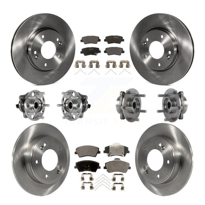 Hub Bearing Brake Rotor Pad Front Rear Kit (10Pc) For 17-20 Hyundai Elantra 2.0L